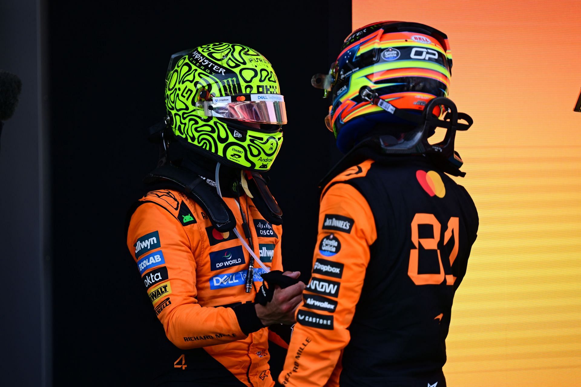 Lando Norris (L) and Oscar Piastri (R) at the F1 Grand Prix of Spain - Source: Getty